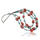 3 Strand Navajo .925 Sterling Silver Turquoise Native American Necklace 15474-11