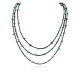 Certified Authentic 3 Strand Navajo .925 Sterling Silver  Turquoise Native American Necklace 16058