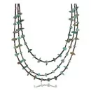 3 Strand Navajo .925 Sterling Silver Turquoise Native American Necklace 371003989648