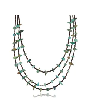 3 Strand Navajo .925 Sterling Silver Turquoise Native American Necklace 371003989648
