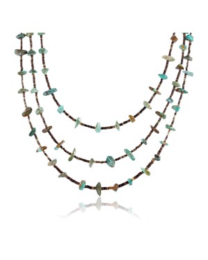 Certified Authentic 3 Strand Navajo .925 Sterling Silver  Turquoise Native American Necklace 371004961001
