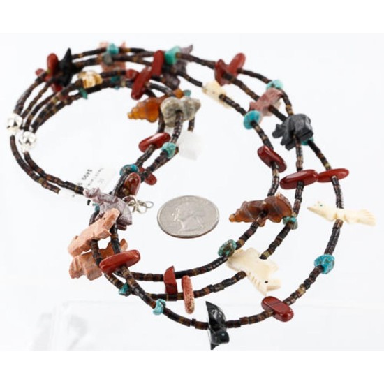 Certified Authentic 3 Strand Navajo .925 Sterling Silver Turquoise Native American Necklace 371007282199