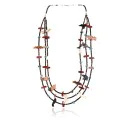 3 Strand Navajo .925 Sterling Silver Turquoise Native American Necklace 371007282199