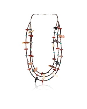 Certified Authentic 3 Strand Navajo .925 Sterling Silver Turquoise Native American Necklace 371007282199