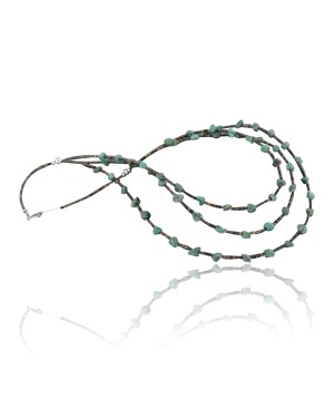 Certified Authentic 3 Strand Navajo .925 Sterling Silver Turquoise Native American Necklace 390713847317