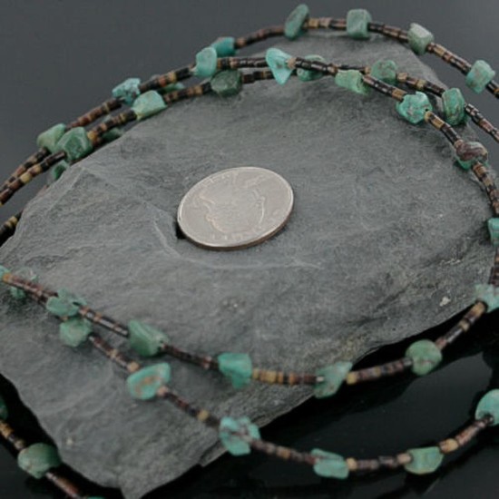 Certified Authentic 3 Strand Navajo .925 Sterling Silver Turquoise Native American Necklace 390713847317