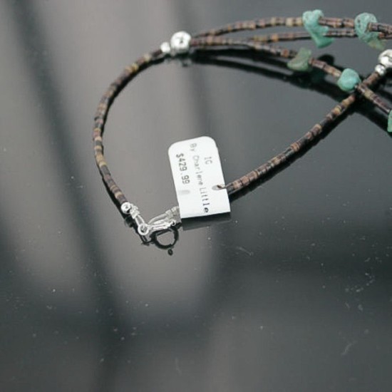 Certified Authentic 3 Strand Navajo .925 Sterling Silver Turquoise Native American Necklace 390713847317