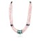 Certified Authentic 3 Strand Navajo .925 Sterling Silver Turquoise Pink Quartz and Amethyst Native American Necklace 750168