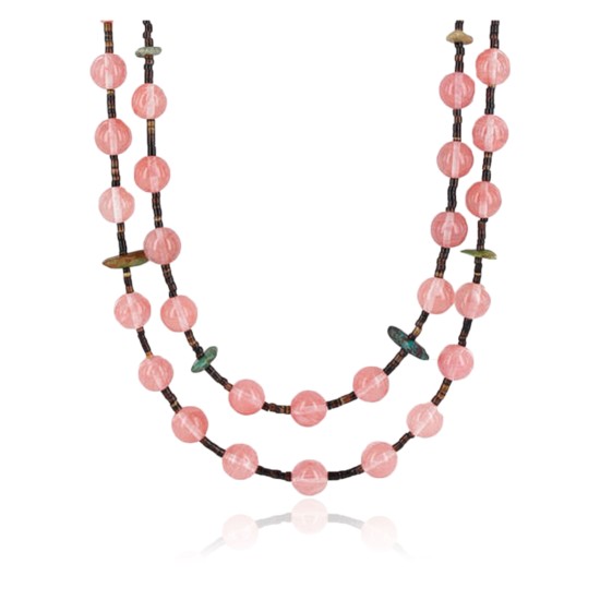 Certified Authentic 3 Strand Navajo .925 Sterling Silver Turquoise Quartz 8941 Native American Necklace 15894-1
