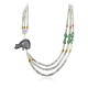 Certified Authentic 3 Strand Navajo .925 Sterling Silver Turquoise Quartz and Onyx Native American Necklace 25243