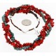 Certified Authentic 3 Strand Twisted Navajo .925 Sterling Silver Turquoise and CORAL Native American Necklace 390835776735