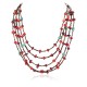 Certified Authentic 5 Strand Navajo .925 Sterling Silver Natural Turquoise Coral Native American Necklace 15775-1 Certified Authentic 5 Strand Navajo .925 Sterling Silver Natural Turquoise Coral Native American Necklace 15775-1