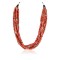 Certified Authentic 5 Strand Navajo .925 Sterling Silver Natural Turquoise Coral Native American Necklace 25279