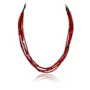 5 Strand Navajo .925 Sterling Silver Turquoise and Coral Native American Necklace 371070486052
