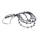 Certified Authentic 5 Strand Navajo .925 Sterling Silver Turquoise and Lapis Native American Necklace 15585-28