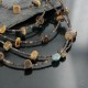 Certified Authentic 5 Strand Navajo .925 Sterling Silver Turquoise and Tigers Eye Native American Necklace 15621-23