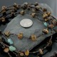 Certified Authentic 5 Strand Navajo .925 Sterling Silver Turquoise and Tigers Eye Native American Necklace 15621-23