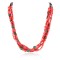 Certified Authentic 5 Strand Twisted Navajo .925 Sterling Silver Turquoise and Coral Native American Necklace 1594055
