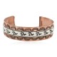 Certified Authentic .925 Sterling Silver Bear Paw Handmade Navajo Native American Pure Copper Bracelet 13170-3