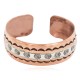 Certified Authentic .925 Sterling Silver Feather Maze Handmade Navajo Native American Pure Copper Bracelet 13119-2