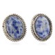 Certified Authentic .925 Sterling Silver Handmade Navajo Natural Lapis Stud Native American Earrings 12886-1