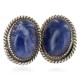 Certified Authentic .925 Sterling Silver Handmade Navajo Natural Lapis Stud Native American Earrings 12886-3