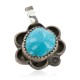 Certified Authentic .925 Sterling Silver Handmade Navajo Natural Turquoise Native American Pendant 18174-1