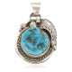 Certified Authentic .925 Sterling Silver Handmade Navajo Natural Turquoise Native American Pendant 25298-3 Certified Authentic .925 Sterling Silver Handmade Navajo Natural Turquoise Native American Pendant 25298-3
