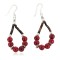 Certified Authentic .925 Sterling Silver Hooks Coral Heishi Hoop Native American Dangle Earrings 18263-38