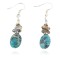 Certified Authentic .925 Sterling Silver Hooks Dangle Natural Turquoise Abalone Native American Earrings 18137-5