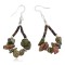 Certified Authentic .925 Sterling Silver Hooks Natural Green Jasper Heishi Hoop Native American Dangle Earrings 18263-19