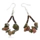 Certified Authentic .925 Sterling Silver Hooks Natural Green Jasper Heishi Hoop Native American Dangle Earrings 18263-19