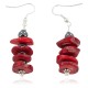 Certified Authentic .925 Sterling Silver Hooks Natural Hematite and Coral Native American Dangle Earrings 18156