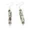.925 Sterling Silver Hooks Natural Turquoise Bone Native American Dangle Earrings 18216-3