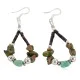 .925 Sterling Silver Hooks Natural Turquoise Green Jasper Heishi Hoop Native American Dangle Earrings 18263-24 .925 Sterling Silver Hooks Natural Turquoise Green Jasper Heishi Hoop Native American Dangle Earrings 18263-24