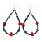 Certified Authentic .925 Sterling Silver Hooks Natural Turquoise Heishi Coral Hoop Native American Dangle Earrings 18248