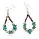 Certified Authentic .925 Sterling Silver Hooks Natural Turquoise Heishi Hoop Native American Dangle Earrings 18263-12