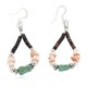 Certified Authentic .925 Sterling Silver Hooks Natural Turquoise Heishi Hoop Native American Dangle Earrings 18263-15