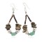 Certified Authentic .925 Sterling Silver Hooks Natural Turquoise Heishi Shell Hoop Native American Dangle Earrings 18263-13