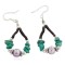 Certified Authentic .925 Sterling Silver Hooks Natural Turquoise Mother of Pearl Heishi Hoop Native American Dangle Earrings 18263-11