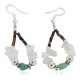 Certified Authentic .925 Sterling Silver Hooks Natural Turquoise Opalite Heishi Hoop Native American Dangle Earrings 18263-37