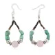 .925 Sterling Silver Hooks Natural Turquoise Pink Quartz Heishi Hoop Native American Dangle Earrings 18263-28 .925 Sterling Silver Hooks Natural Turquoise Pink Quartz Heishi Hoop Native American Dangle Earrings 18263-28