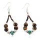 Certified Authentic .925 Sterling Silver Hooks Natural Turquoise Tigers Eye Heishi Hoop Native American Dangle Earrings 18263-14 Certified Authentic .925 Sterling Silver Hooks Natural Turquoise Tigers Eye Heishi Hoop Native American Dangle Earrings 18263-14