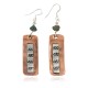 Certified Authentic .925 Sterling Silver Hooks Navajo Handmade Natural Turquoise Native American Pure Copper Dangle Earrings 18210-6