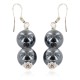Certified Authentic .925 Sterling Silver Hooks Navajo Hook Natural Hematite Native American Earrings 18072-54