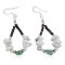 Certified Authentic .925 Sterling Silver Hooks White Howlite Heishi Hoop Native American Dangle Earrings 18263-9