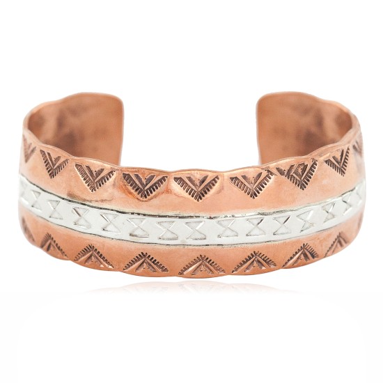 Certified Authentic .925 Sterling Silver Mountain Navajo Handmade Native American Pure Copper Bracelet 24497-7 Certified Authentic .925 Sterling Silver Mountain Navajo Handmade Native American Pure Copper Bracelet 24497-7