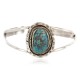 Certified Authentic .925 Sterling Silver Navajo Handmade Natural Turquoise Native American Cuff Bracelet 1307