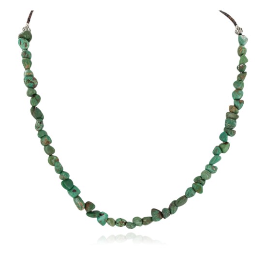 Certified Authentic .925 Sterling Silver Navajo Handmade Natural Turquoise Native American Necklace 10054-5