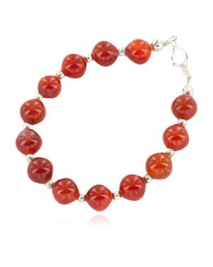 Certified Authentic .925 Sterling Silver Navajo Natural Agate Native American Bracelet 13040-4